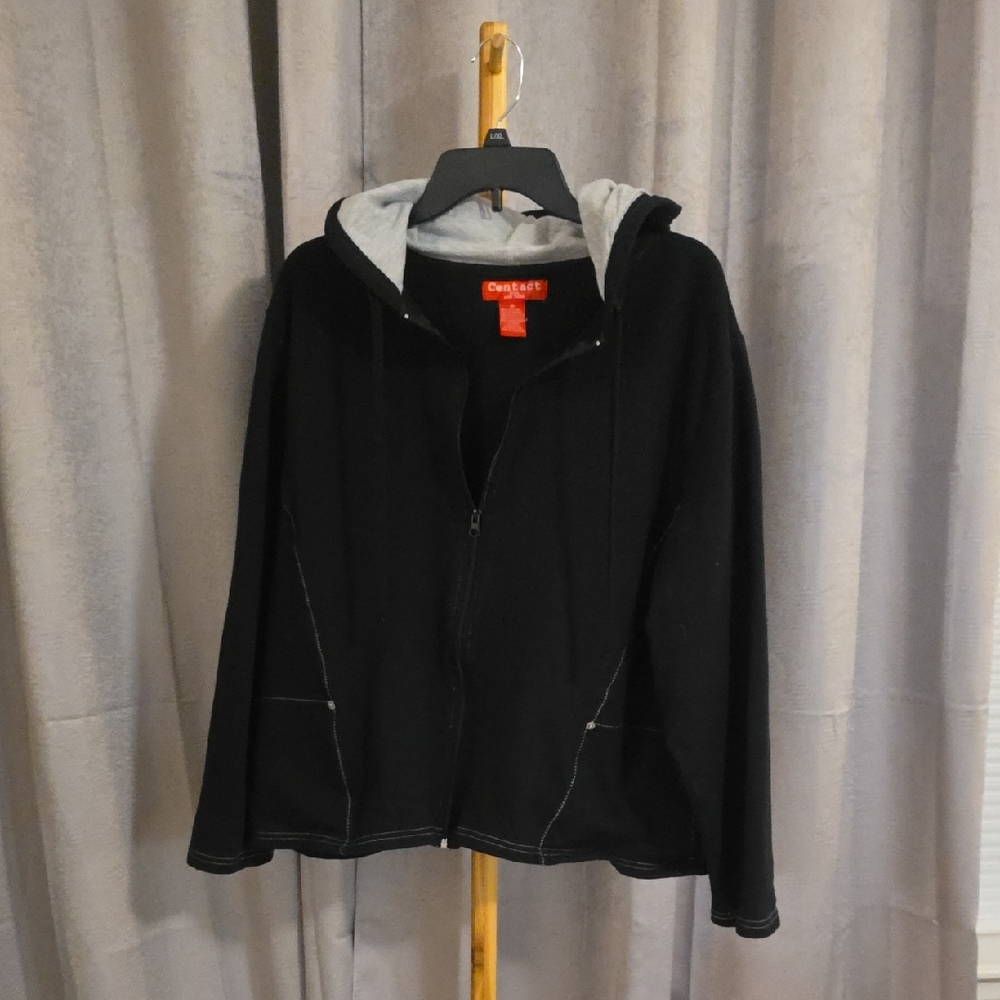 Unisex Black/Gray Zip Up Hoodie